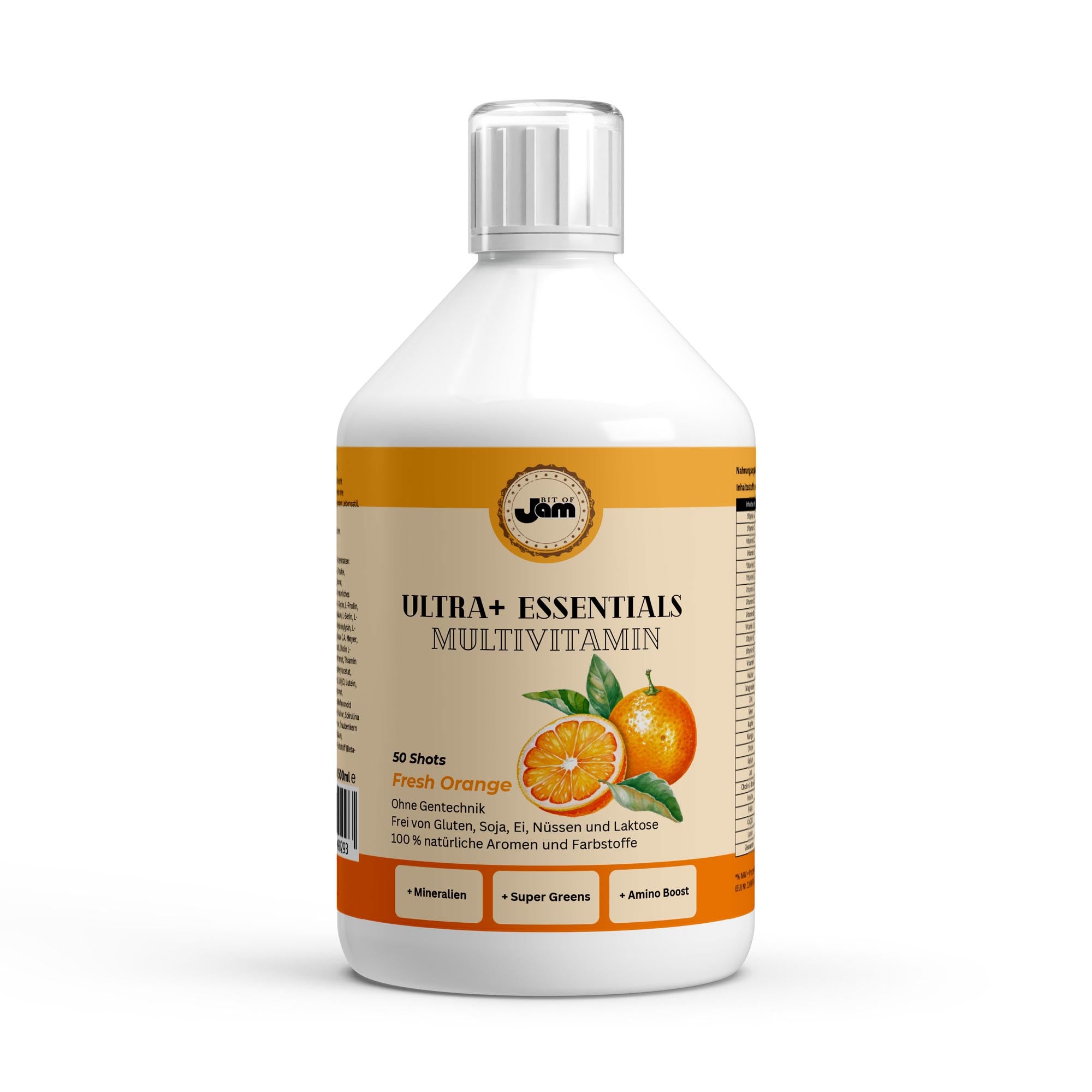 Multivitamine met sinaasappelsmaak – voor energie en weerstand

Dagelijkse shot met aminozuren en superfoods – 500ml fles