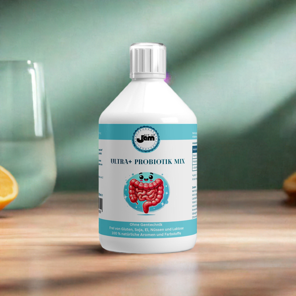 Probiotika mit 10 Mrd. KBE, Vitamin C und L-Glutamin  Veganer Probiotika-Shot zur Unterstützung der Darmflora