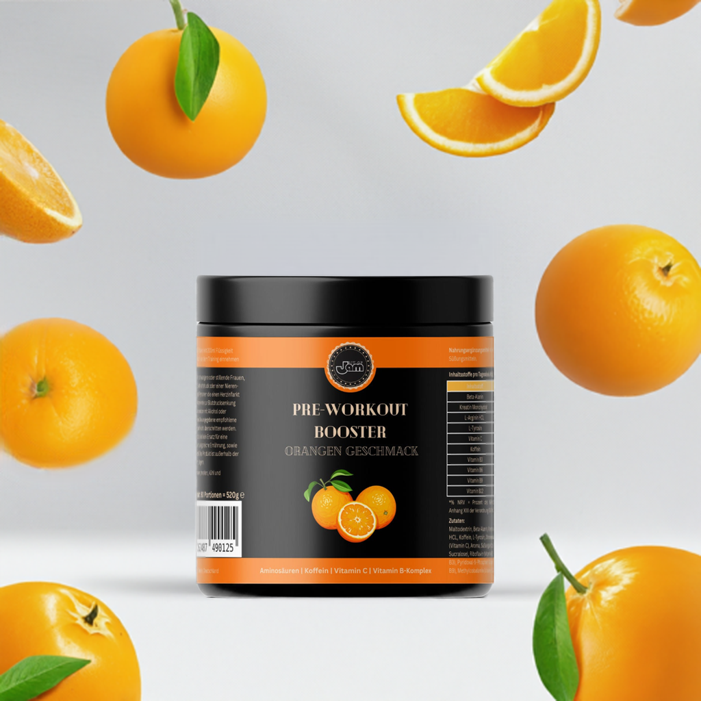 Pre-Workout Booster – Orange – 520g | Energy, Focus & Pump Formula